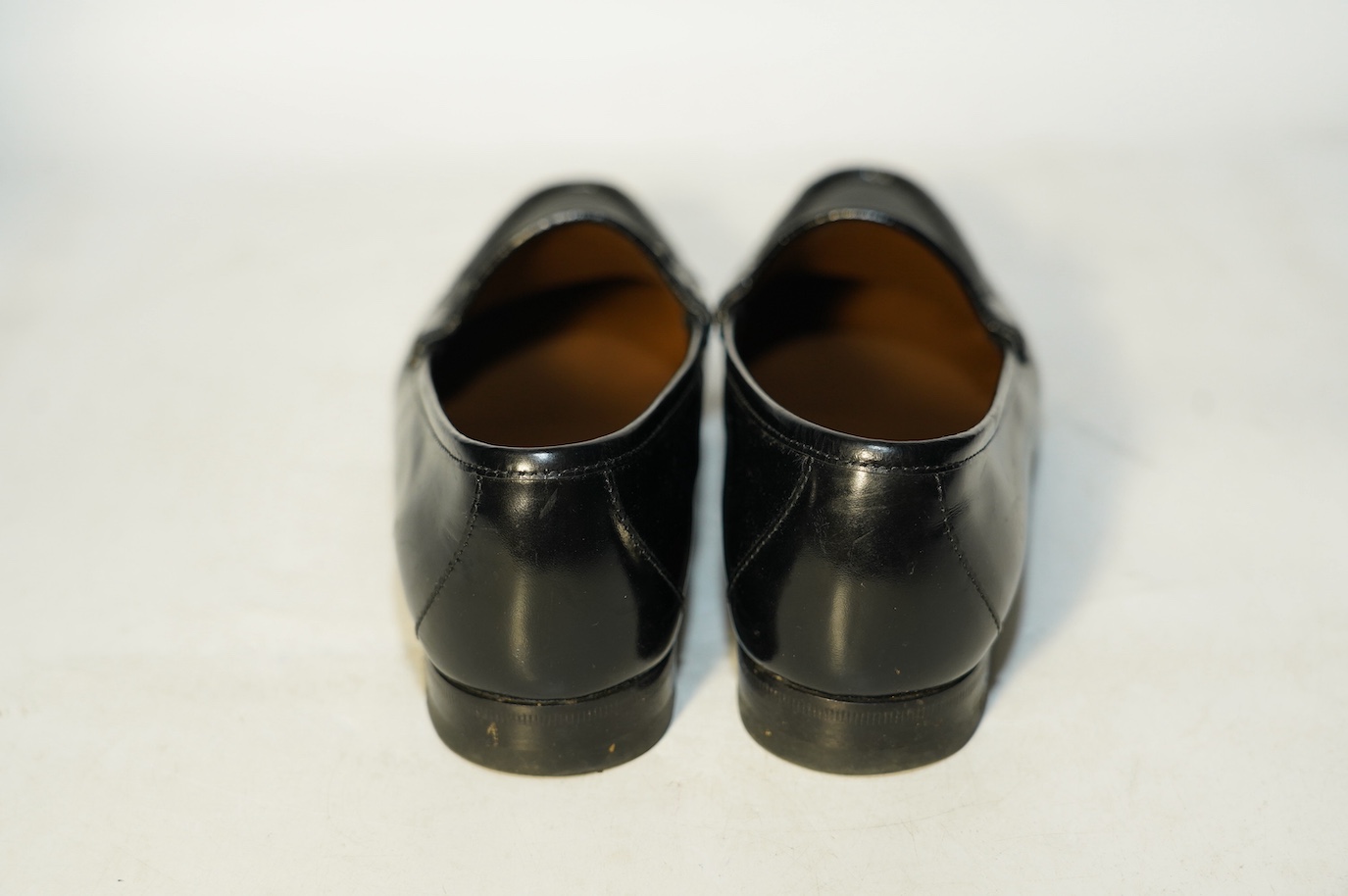 A pair of lady's Gucci black leather loafers, with box, size 41